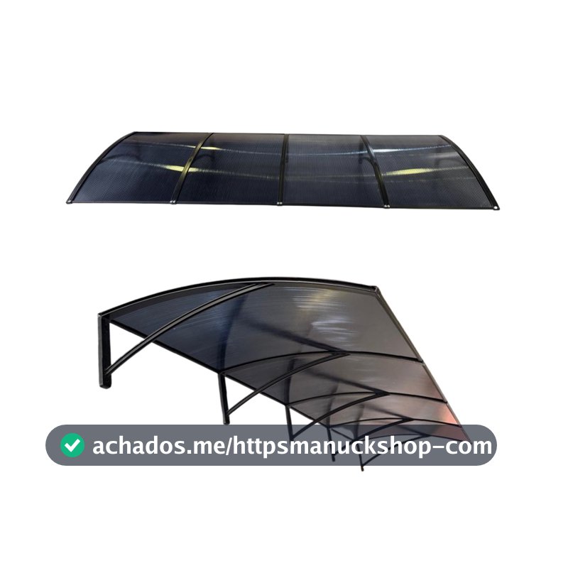 Toldo policarbonato 300x70cm cobertura proteção portas e janelas area externa
