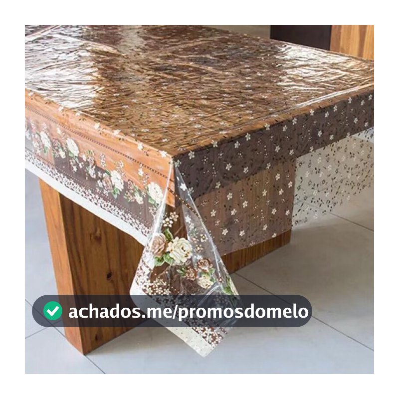 Toalha de Mesa de Plástica Forro de mesa cristal estampada e impermeável, para mesas 4,6,8 cadeiras