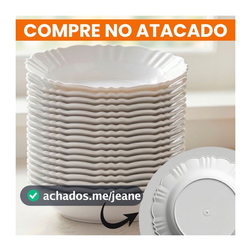 Kit Pratos Pétala 5 10 20 25 30 Unidades Plástico Grosso Reforçado Alta Qualidade