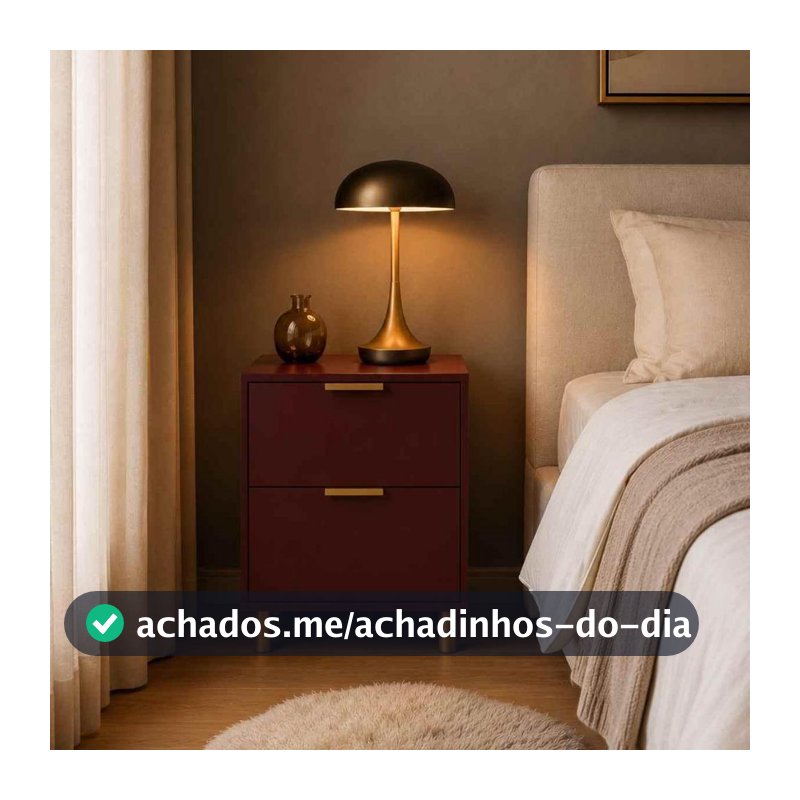 Mesa de Cabeceira Ditália 2 Gavetas DM-125 Vinho