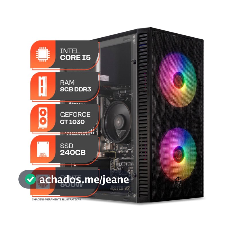 PC Gamer Forge, Intel Core i5, GT 1030 2GB, 8GB DE RAM, SSD 240GB, Fonte 500W