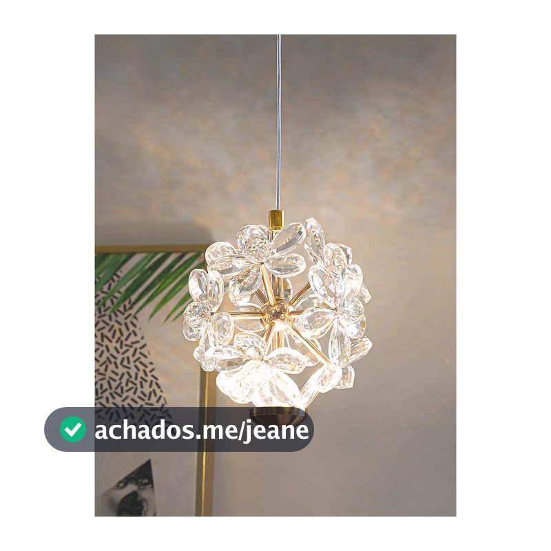 Mini Lustre Luxuoso de Cristal Floral Perfeito para Quarto,Quarto Infantil 110v-220v bivolt