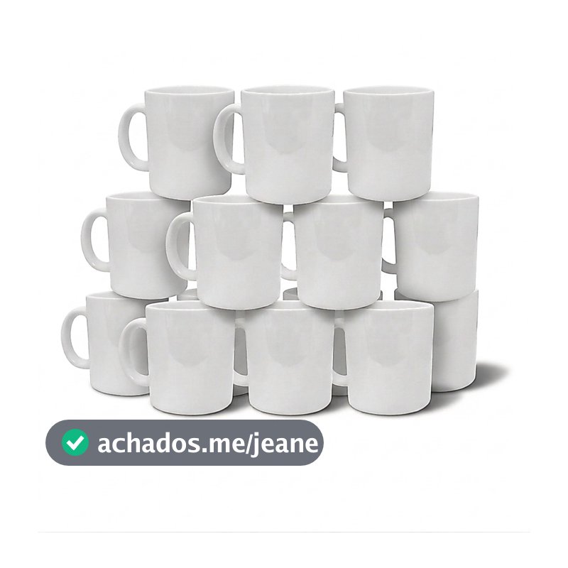 Kit 12 Canecas Brancas de Cerâmica Premium Para Sublimação 330ml Lisa Presente Criativo