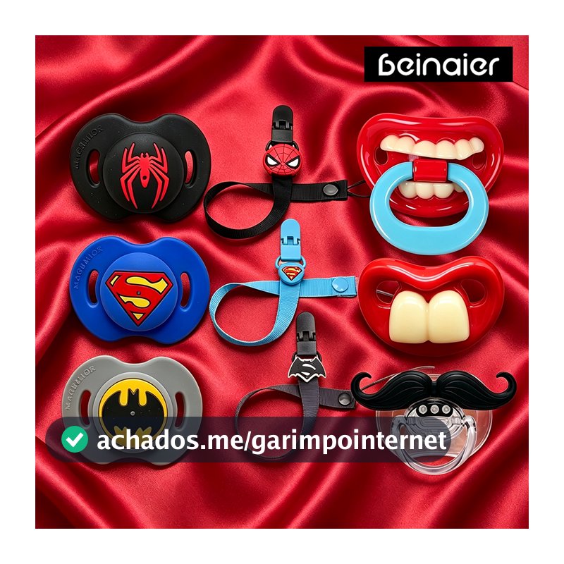Kit Chupeta de Silicone para Bebê Barba - Design Divertido e Livre de BPA