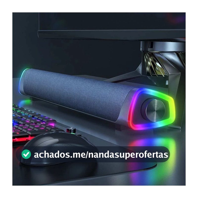 Soundbar Caixa de Som PC Bluetooth RGB Computador Tv Televisão Controle de Som Potente 12W GT-X990
