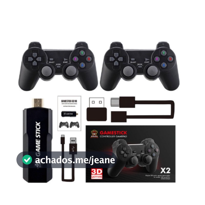 Vídeo Game Stick 30Mil Jogos Console 2 Controles Portátil Retrô Antigo Sem Fio 64GB  Envio Imediato