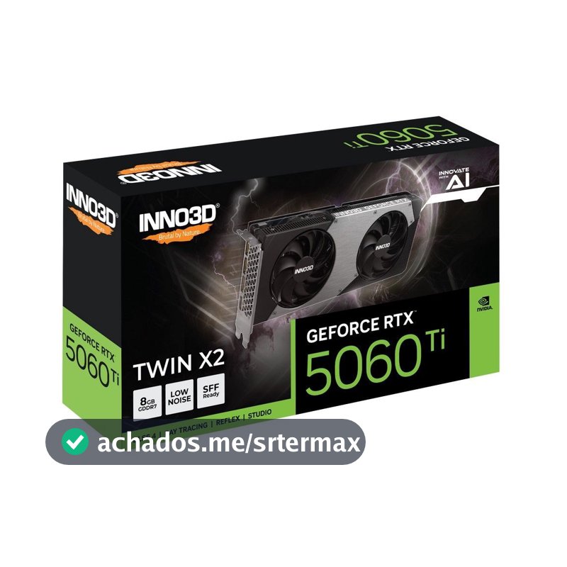 Placa de Video GeForce NVIDIA INNO3D RTX5060TI 8GB TWIN X2  GDDR7 N506T2-08D7-193075N