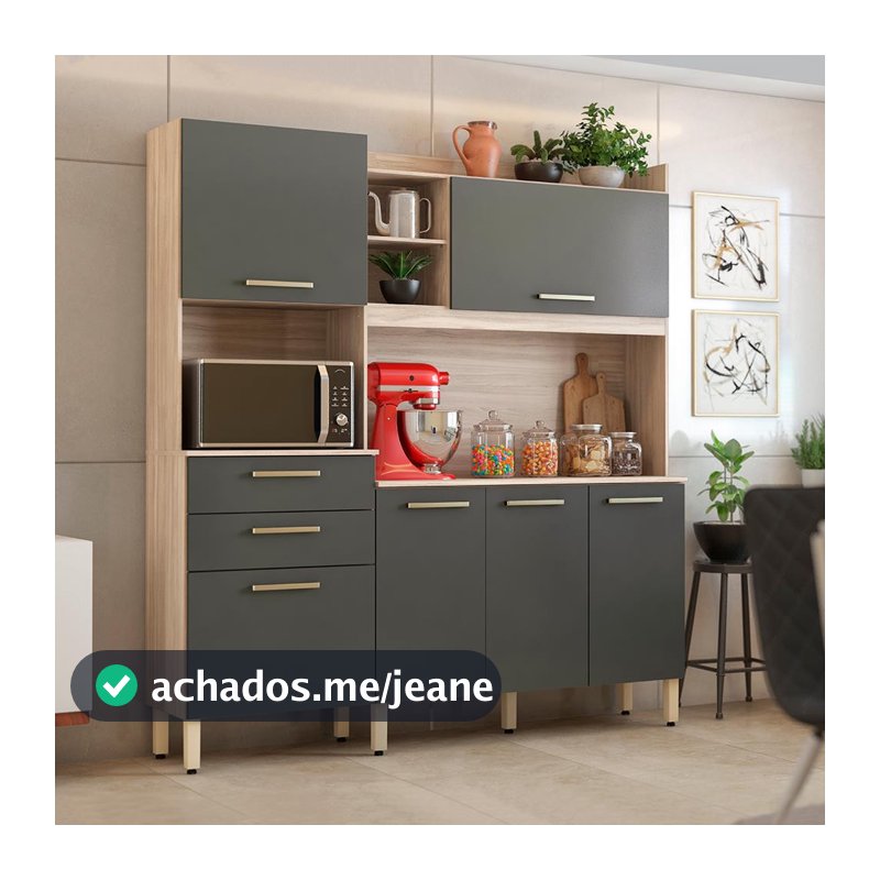 Cozinha Compacta Savoy com 6 Portas 2 Gavetas e 2 Prateleiras Demóbile