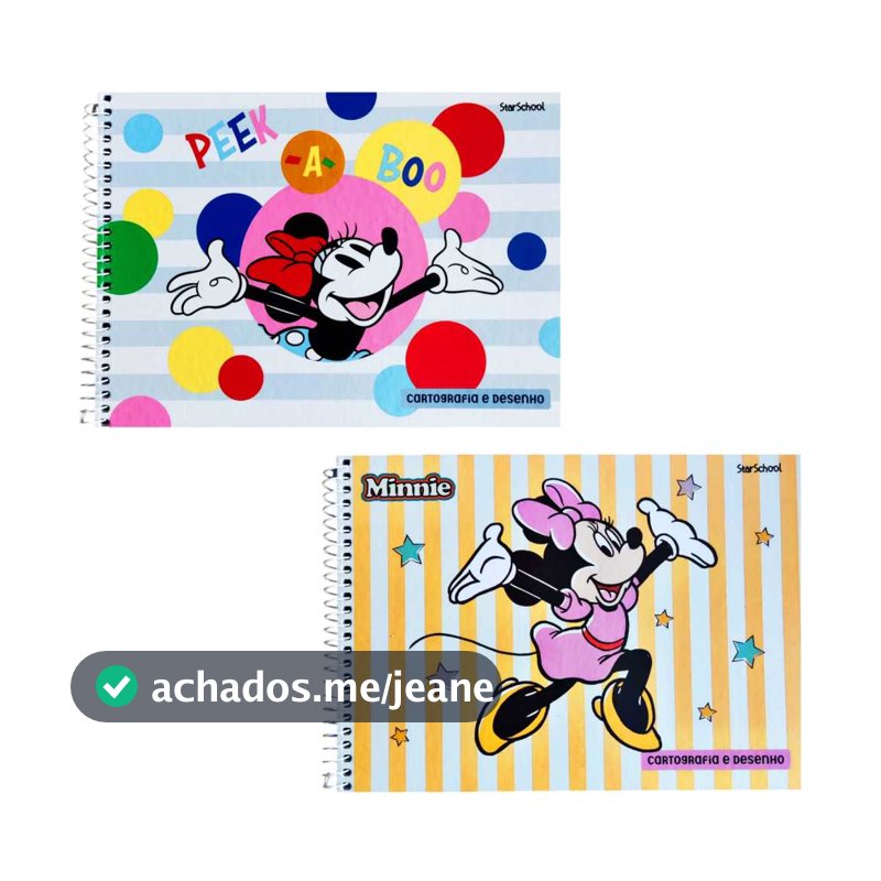 Caderno De Desenho Minnie 80 Folhas Capa Dura