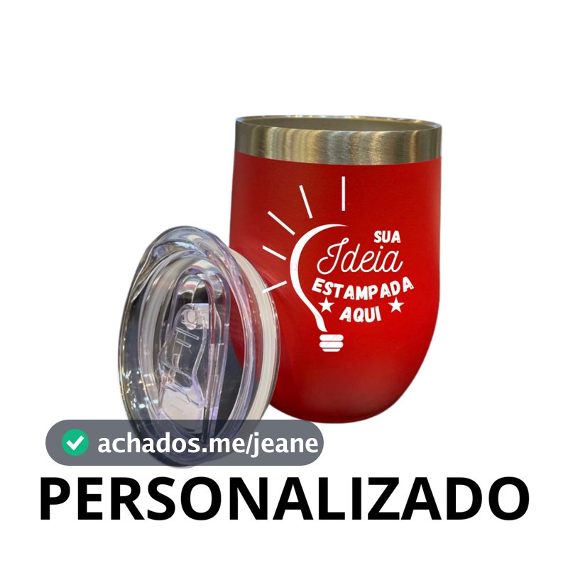 Personalizado - COPO CUIA Térmico Inox com Tampa Antivazamento (360 ml) - Vermelho