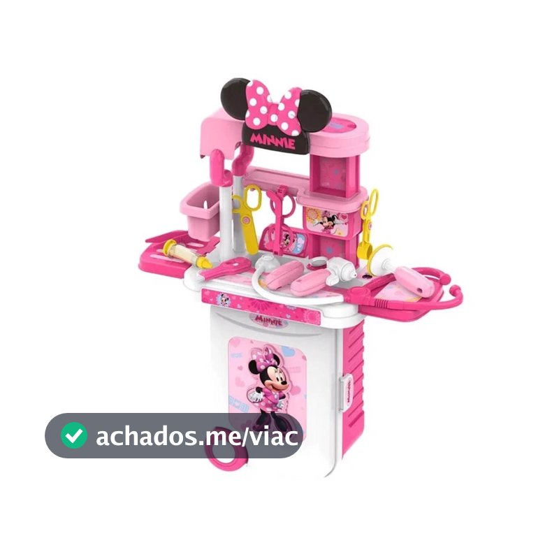 Maleta de Viagem Minnie Médico Play Set 3 em 1 Multikids - BR1296