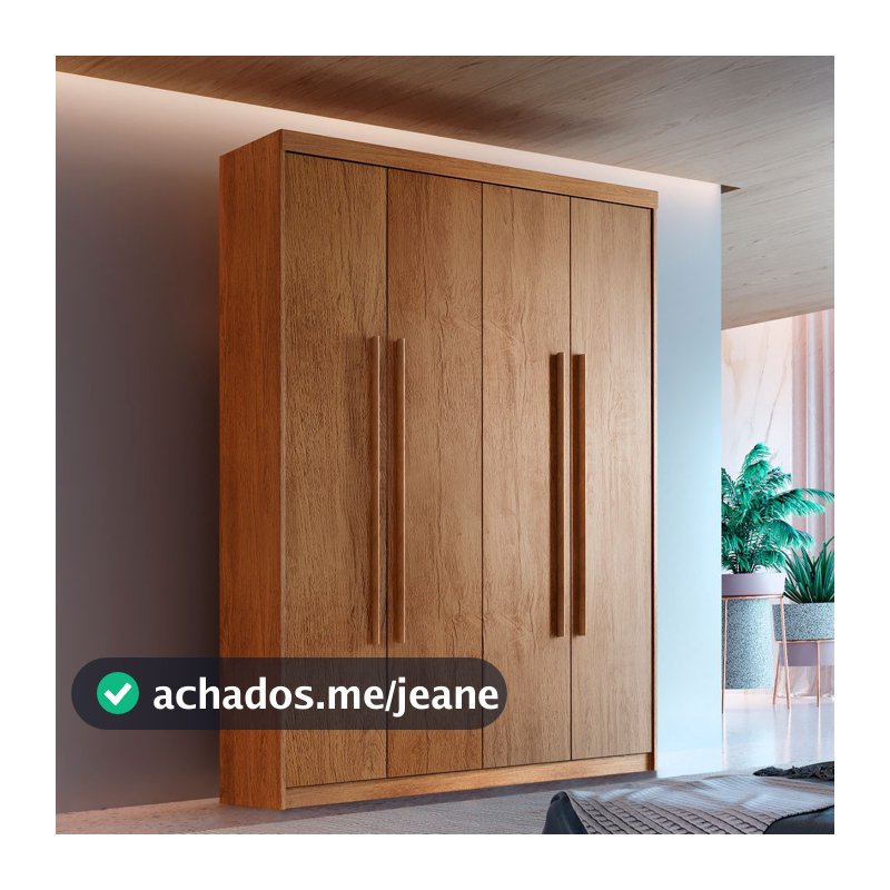 Guarda Roupa Solteiro Heros 4 Portas e 2 Gavetas MDF Moderna