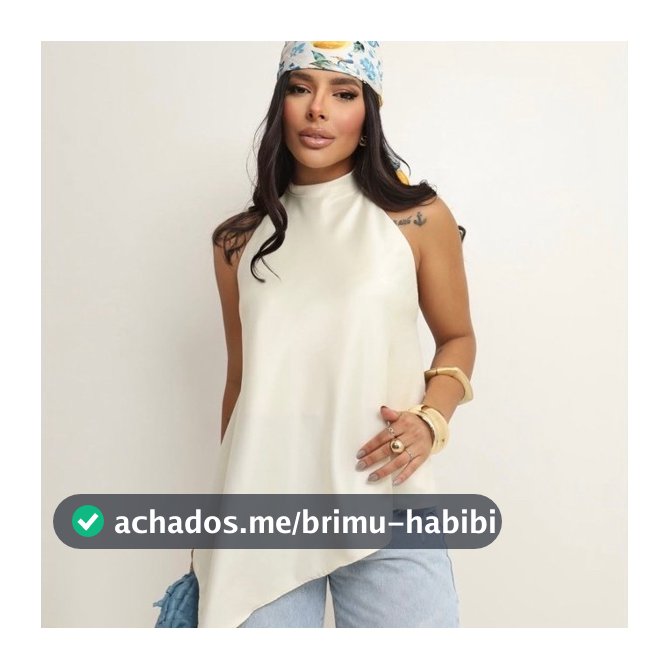 Blusa Feminina Acetinada Gola Alta Assimétrica Costas Abertas Elegante Regata Social Festa