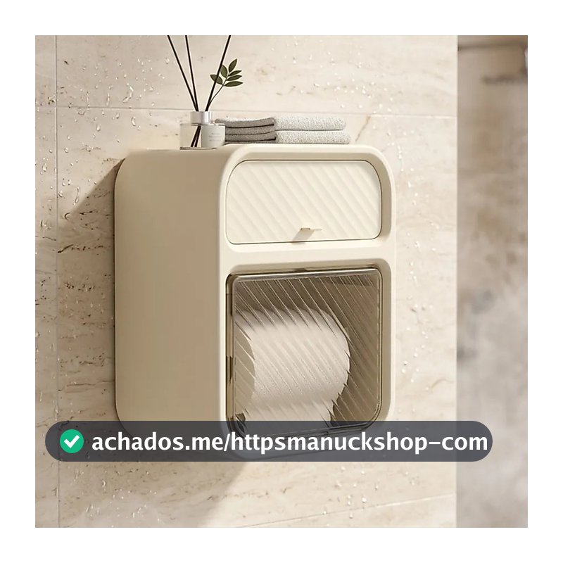 Suporte Organizador de Banheiro Multifuncional - Papel Higiênico e Lenços BEGE
