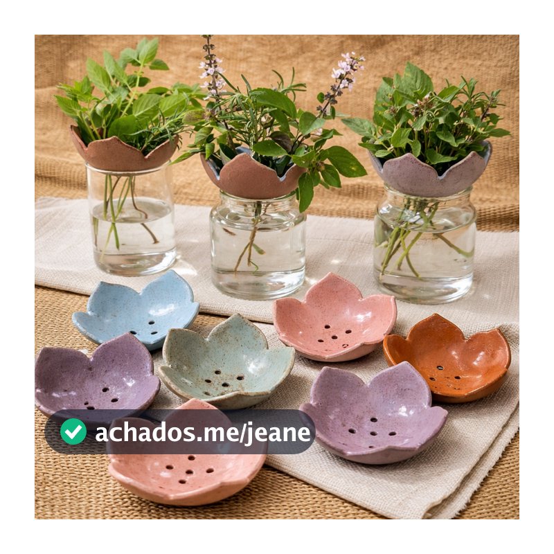 Suporte Temperos Ervas Frescas Flores Folhagens Flor de Ervas em Cerâmica Artesanal / ENVIO IMEDIATO