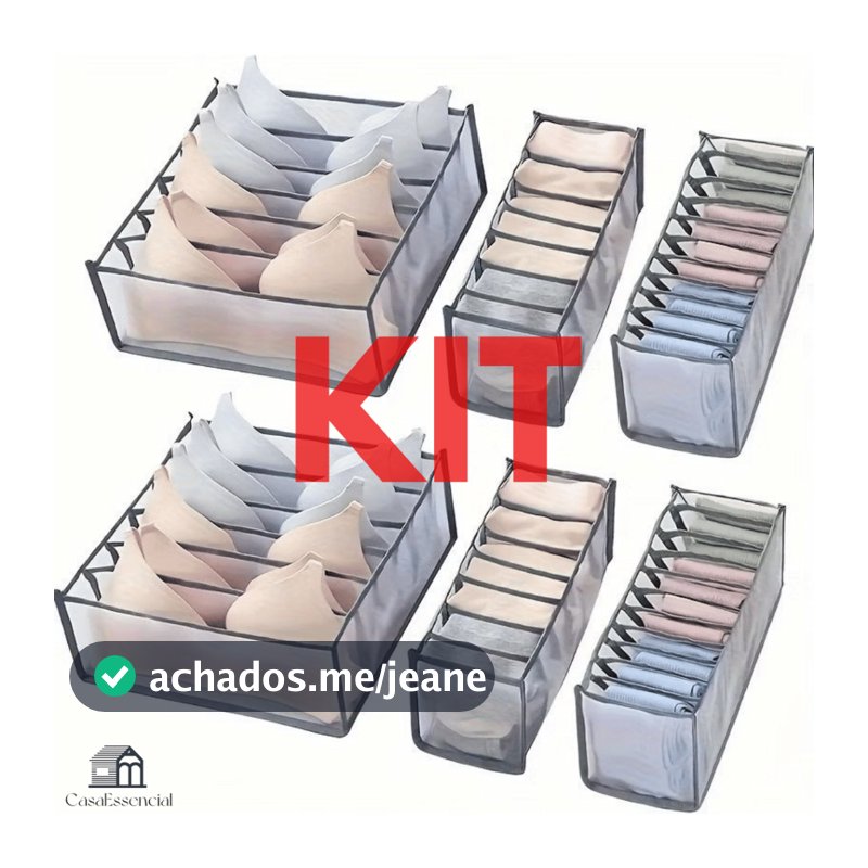 KIT Organizador De Gaveta De Sutiã Sutia Dobrável Caixa De Armazenamento Divisor Cuecas Roupeiro Casa SN-13/14/15