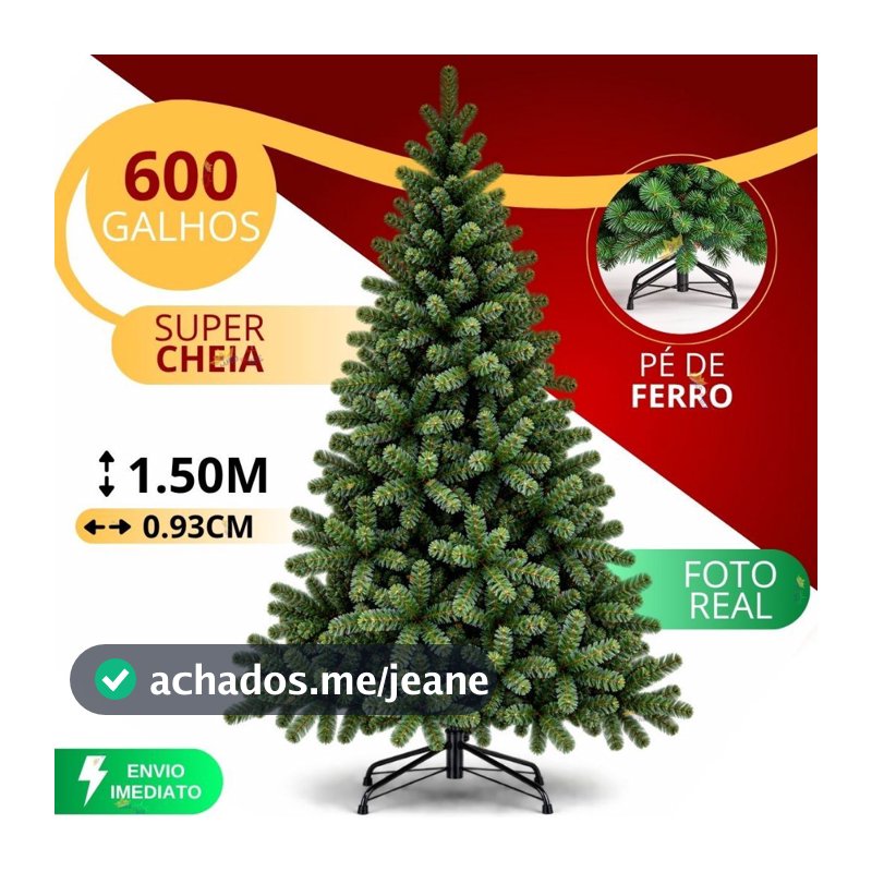 Árvore de Natal Grande Pinheiro Decoração de Natal 600 Galhos 150cm