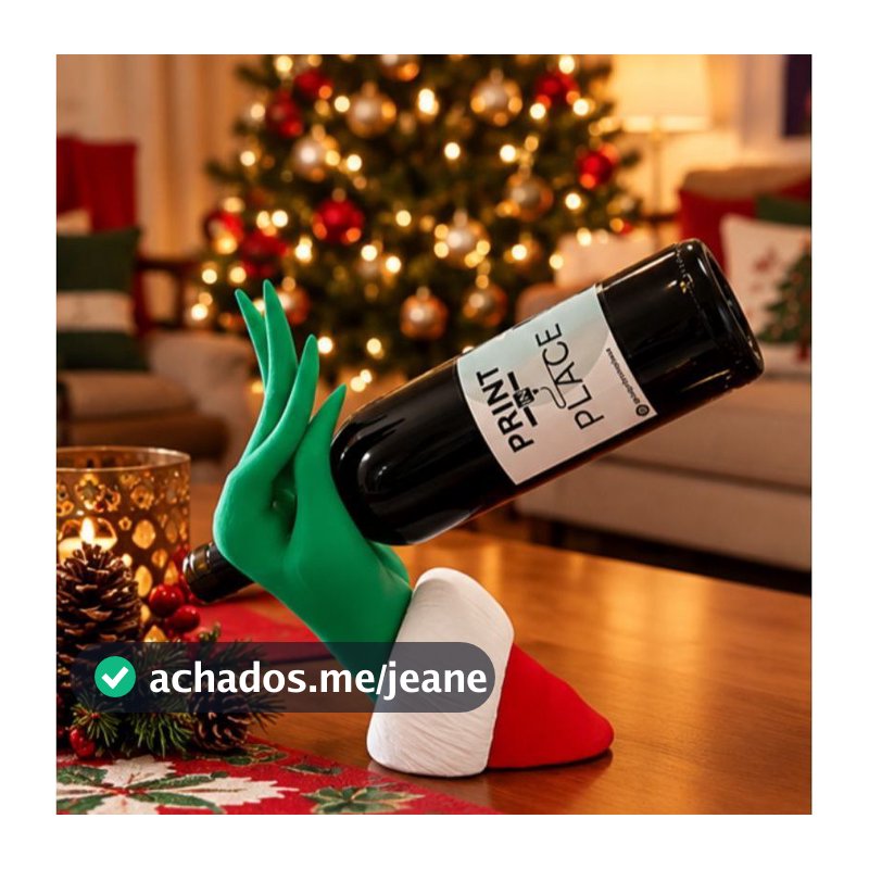 Suporte para vinho do Grinch, decoração de natal. Porta vinhos natalino