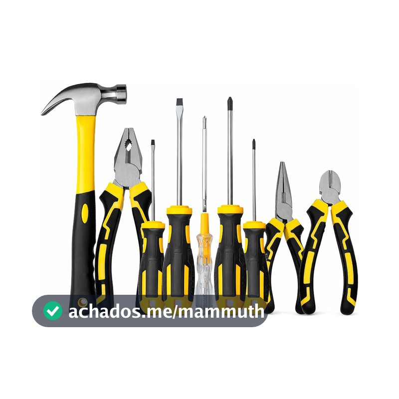 Kit Jogo de Ferramentas Alicate Martelo Chave De Fenda Philips Testador de Voltagem 9 Peças