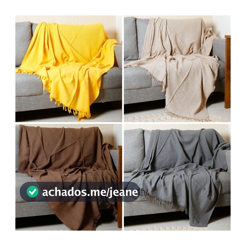 Manta 3,00M x 1,80M Sofá King Grande Grossa Decoração Sala Protetora Decorativa Colcha Coberta