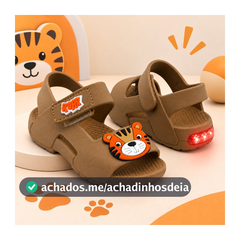 Sandália Infantil Menino Papete Criança Com LED Confortável e Anatômico