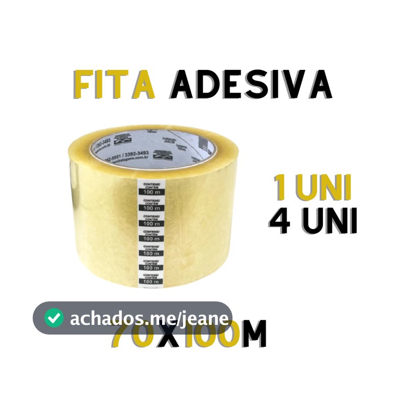Fita Adesiva Durex Larga 70 x 100 M Transparente Grande Embalar Caixa
