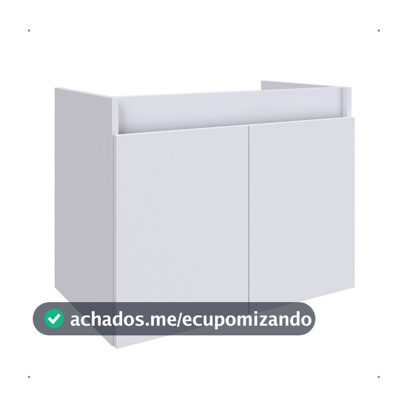 Gabinete de Banheiro Suspenso Perseu 2 Portas 67cm Armário MDP 12mm Sem Cuba e Sem Tampo