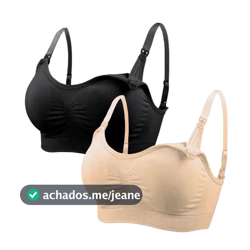 Kit 2 Sutiã Amamentação Reforçado Gestante Pós Parto Mãe