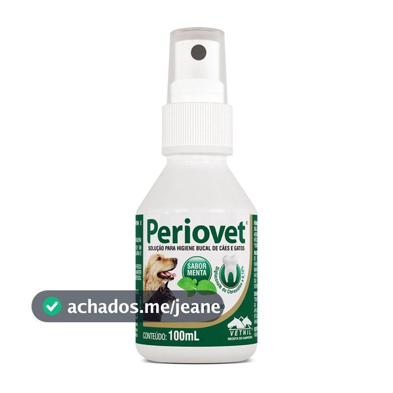 Periovet Spray 100 Ml Tratamento Tartaro Bucal - Vetnil
