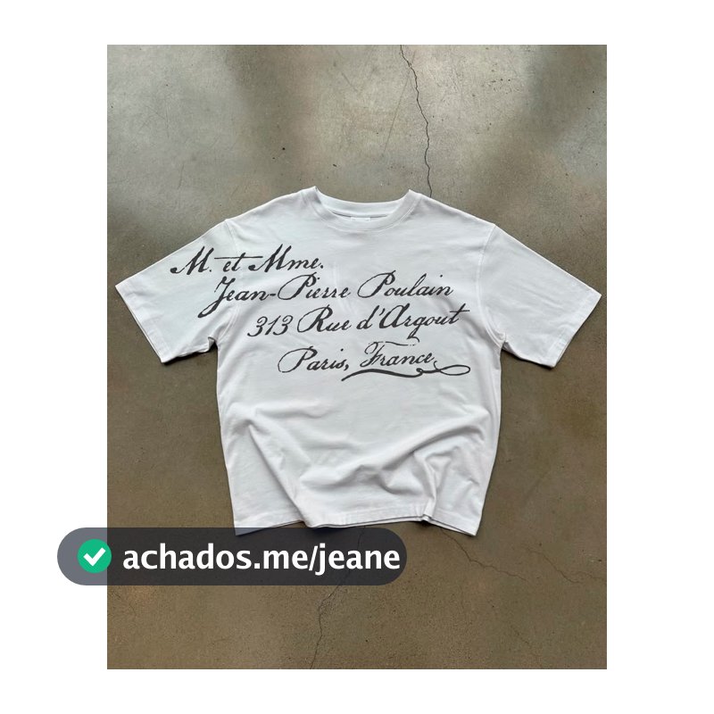 Camiseta Streetwear Estrela Paris França 100% Algodão Jean-Pierre Poulain