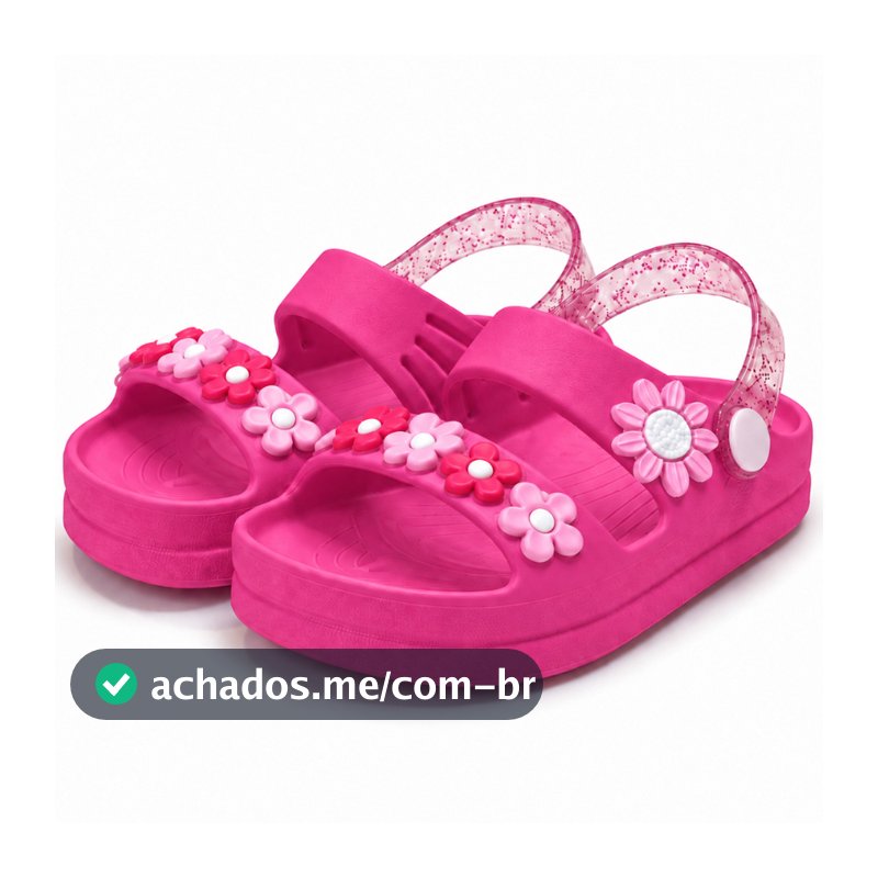 Papete Infantil Menina de Flores Sandália Feminina Calçado Leve Confortável Antiderrapante Passeio