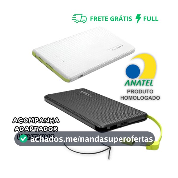 CARREGADOR PORTÁTIL POWER BANK UNIVERSAL 10.000MAH E 5.000MAH