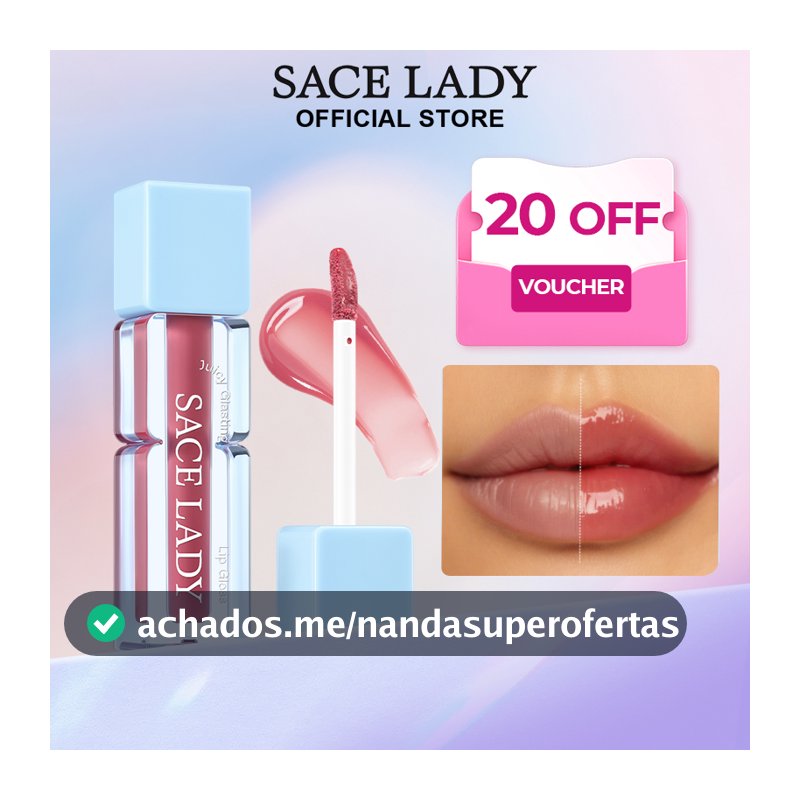 Gloss Labial SACE LADY  Suculento Longa e Duração Batom Brilhoso brilho