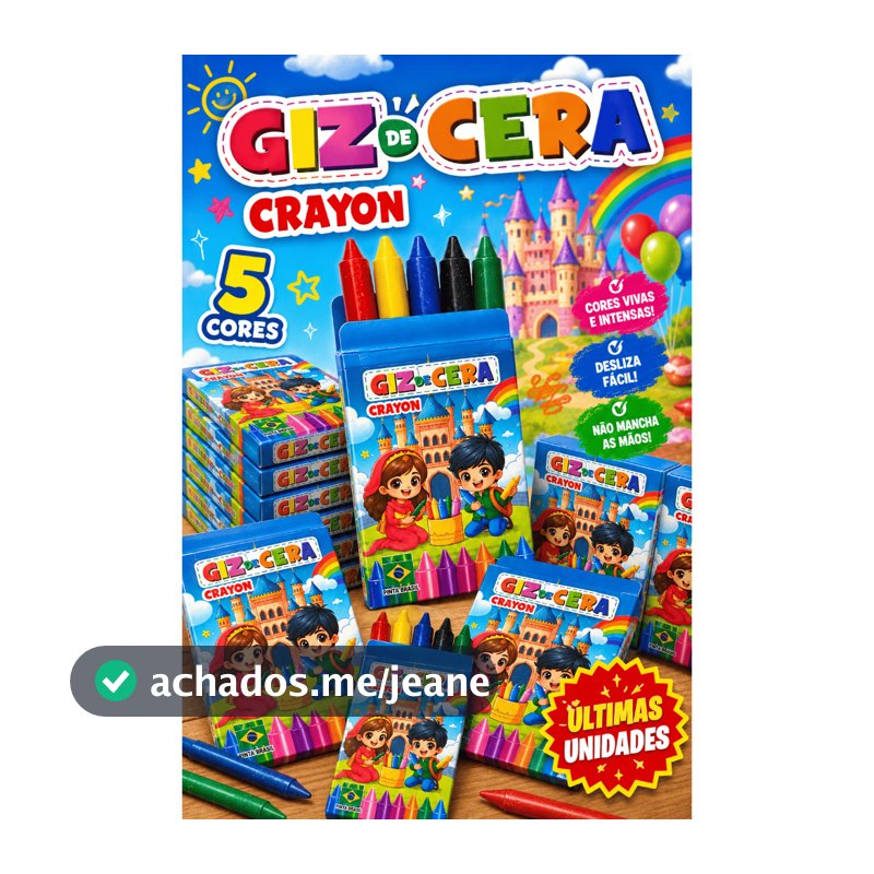 20 Cx Giz De Cera Pequeno 5 Cores 5 Cm Para Lembracinhas Festas  Aniversario Prenda Pintura Desenho