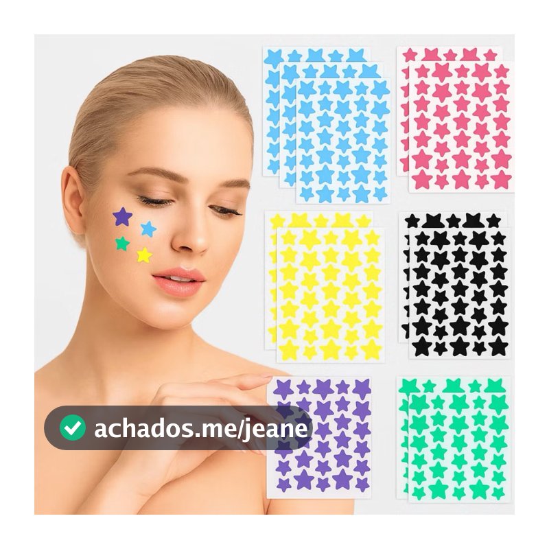 Adesivo para Espinha Formato Estrela Hidrocoloide 40/80/120/160/200/240 Unidades
