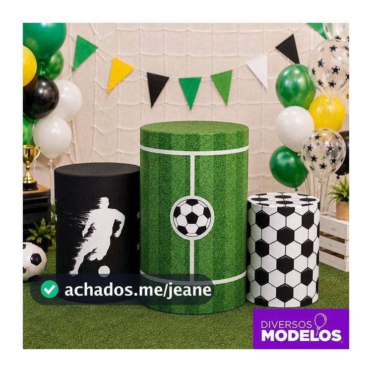 Capa Cilindro Futebol Decoração Festa Capa Sublimado Em Tecido Veste Fácil