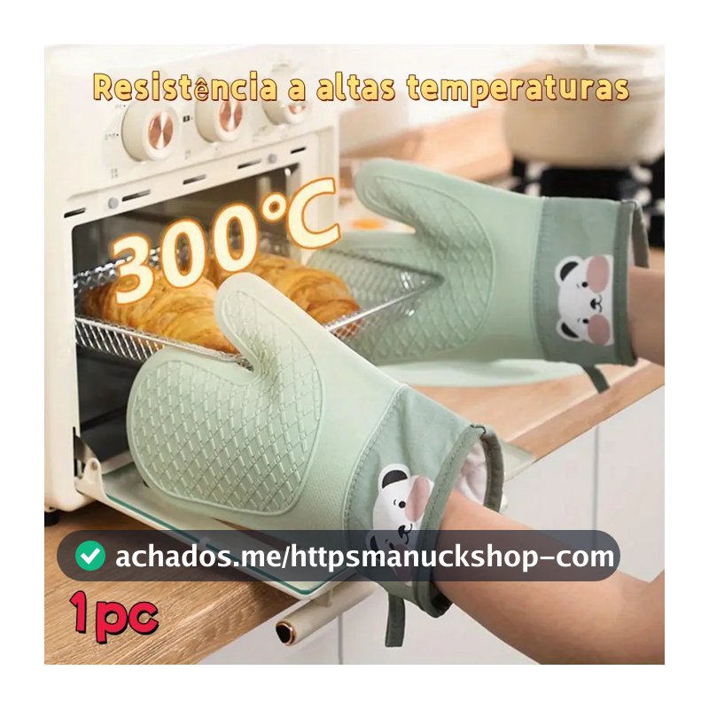Luva Térmica De Forno E Fogão Para Cozinha Em Silicone Com Forro