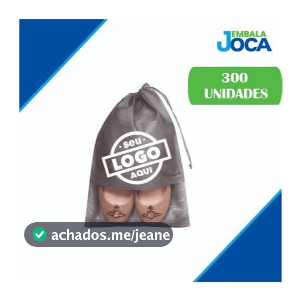 Kit 300 Unid Sacos para Sapato com Visor - Em TNT Personalizado, 27x37cm