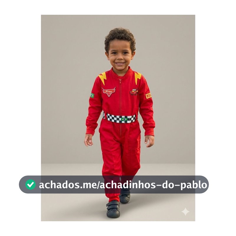 Macacão Piloto de corrida Cars relâmpago