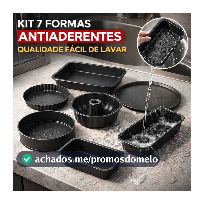 KIT COM 7,6,5,4, 3 FORMAS ASSADEIRAS ANTIADERENTES , TORTA,BOLO, PÃO e CARNES