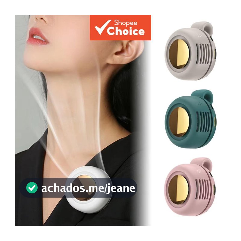 Ventilador pequeno portátil de clipe com botão, mini de cintura, portátil, sem hélice, para uso ao ar livre