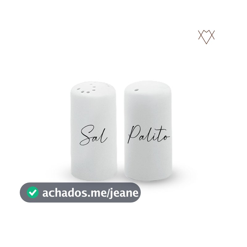 Kit Cozinha Saleiro e Paliteiro de Porcelana
