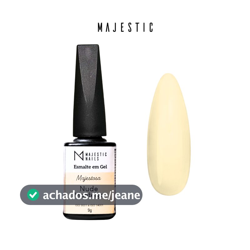 Esmalte em gel NUDE MANTEIGA (Nude Amarelo) 9g Alongamento Majestic Nails