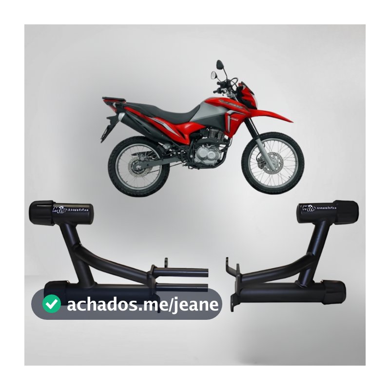 Protetor Wheeling Honda Bros 160 2015 a 2026 XRE 190 2023 a 2026 Preto Fosco Premium