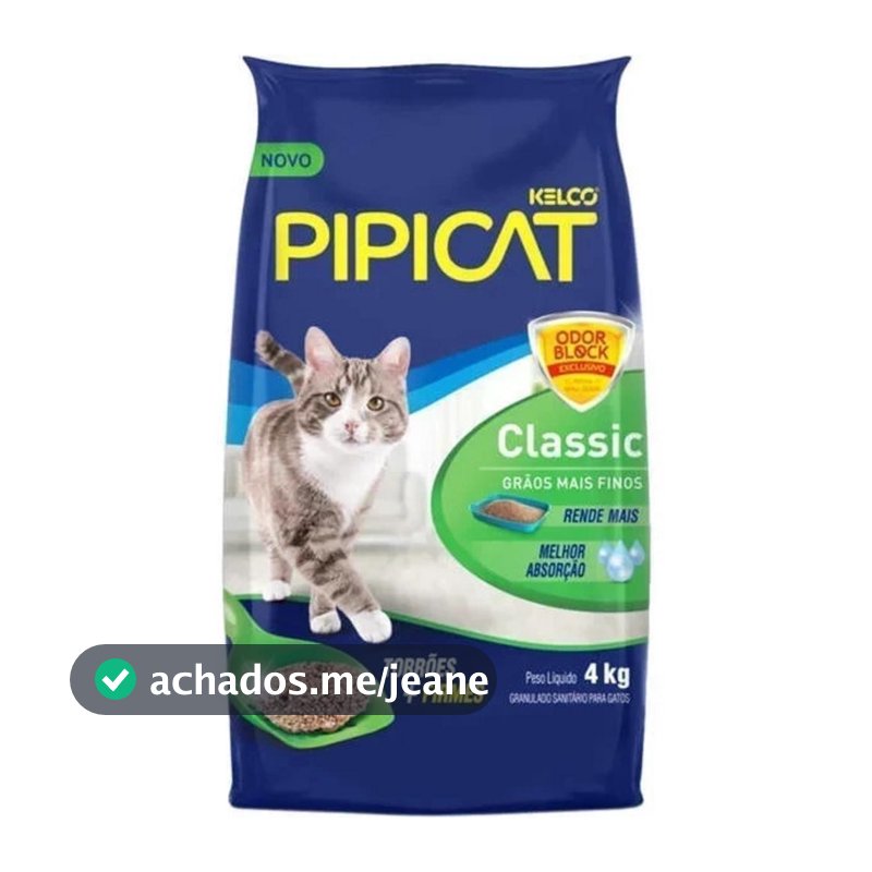 Areia para Gato Pipicat Classic 4kg