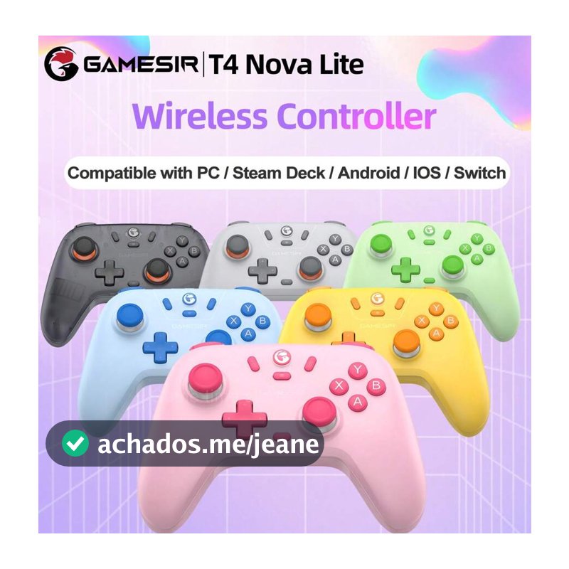Gamesir T4 Nova Lite Controlador Sem Fio Bluetooth Com Efeito Hall Para Nintendo Switch PC Steam Android iOS