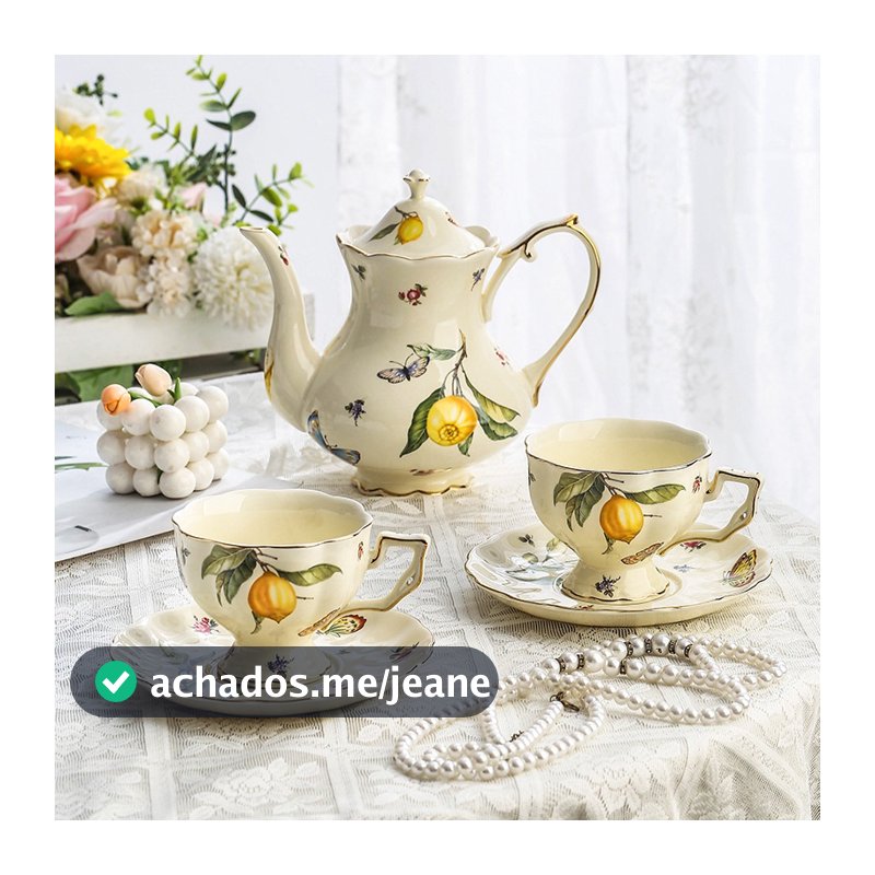 Conjunto De Xícara De Café Vintage , Pires Francês , Caneca De Chá Da Tarde Em Inglês Para Casa , Cerâmica , Alto Nível