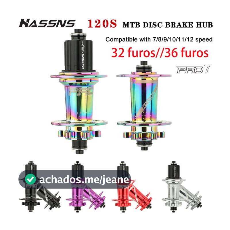 HASSNS PRO7 MTB Hub 6 Pawls 120Som 32 36 Furos Para Mountain bike HG Compatível Com 7-12 Velocidades