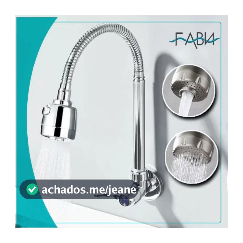 Inox Prata Torneira Cozinha parede chuveiro com rotação de 360° Cozinha Luxo Parede Promoção