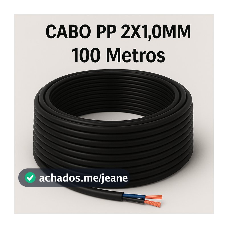 CABO PP 1,0MM FLEXÍVEL CABO PP 2X1,0MM 100 Metros Alta Qualidade Inmetro